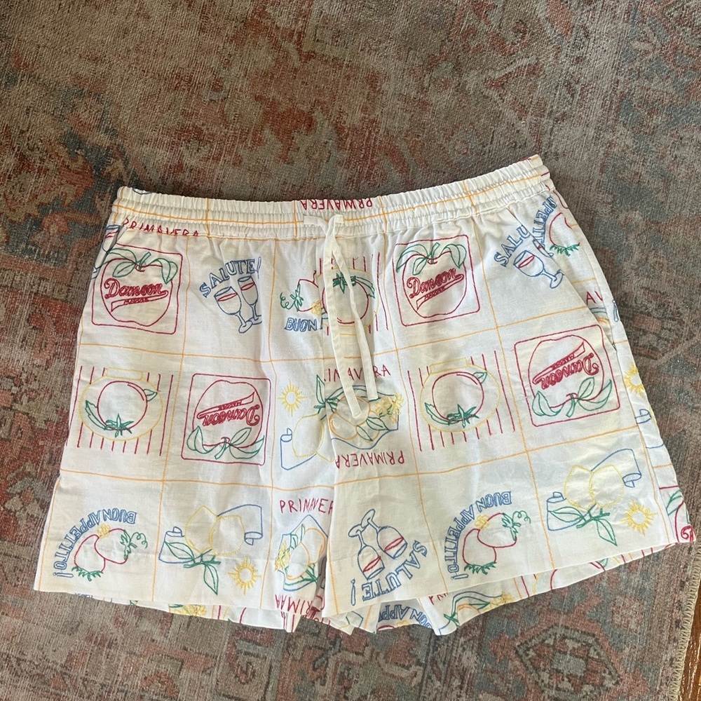 Damson Madder Embroidered shorts- size 16/XL